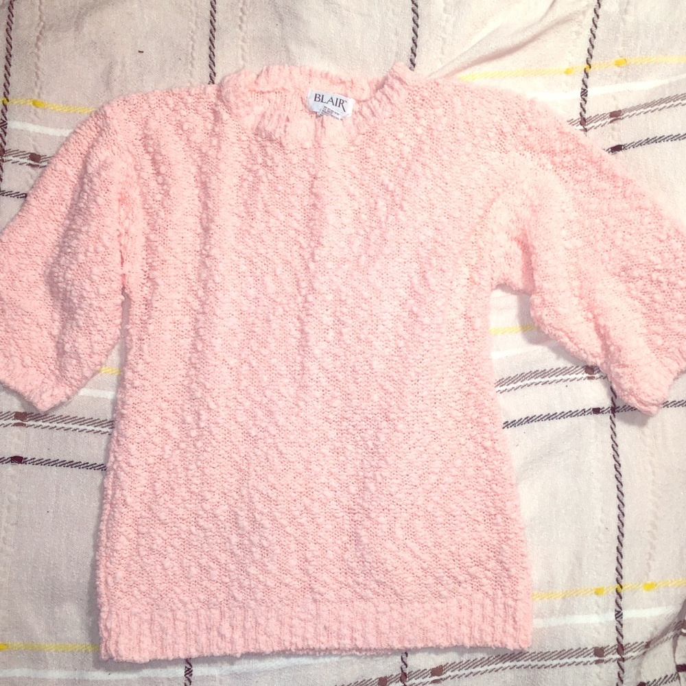 ♻️VINTAGE♻️Blair Peach Nubbly Chunky Sweater